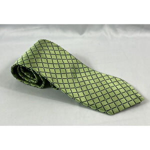 Nautica Men's Green Geometric 100% Silk Necktie 59" L 3.25" W